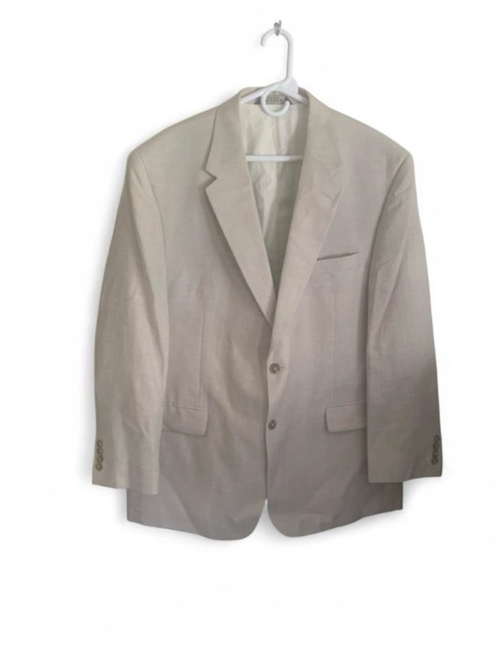 Jos. A. Bank cream linen blend suit blazer sport coat size 48 R beachy